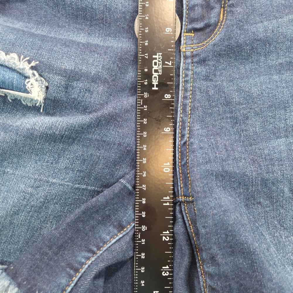 Judy Blue Distressed Denim Shorts 1XL Dark Wash Raw Hem Grunge Y2K - Picture 4 of 11